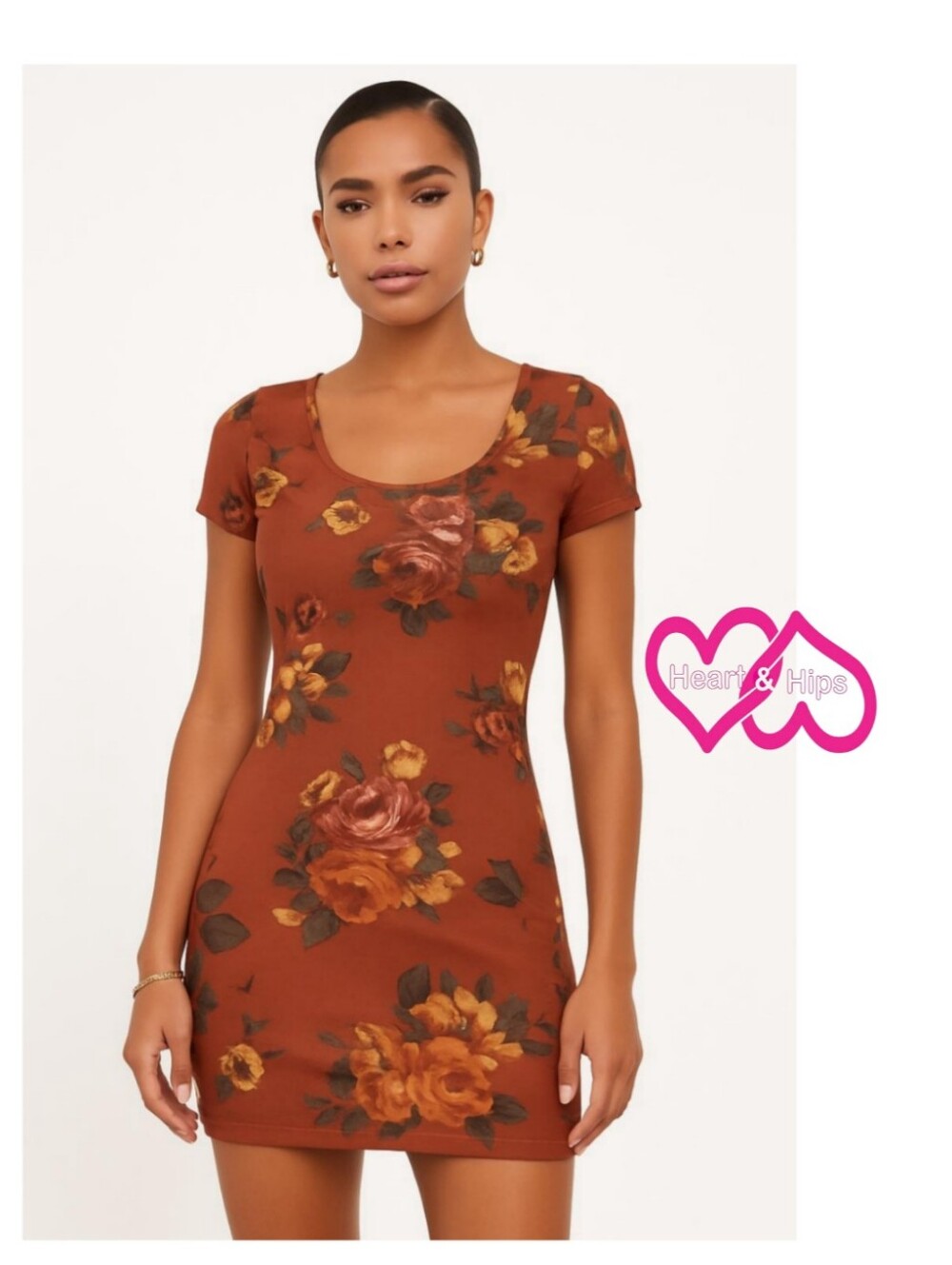 Heart & Hips Floral Bodycon Mini